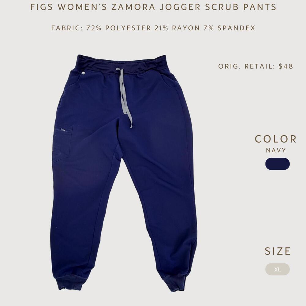 FIGS Zamora Jogger Scrub Pants Navy Blue XL - Picture 2 of 9